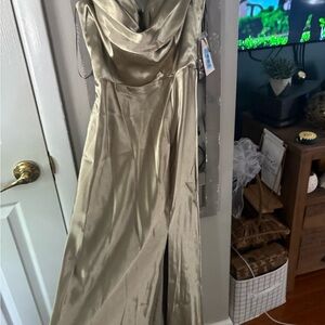 Birdy Grey Gold Satin Dress